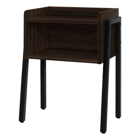 Monarch Specialties Accent Table - 23"H / Espresso / Black Metal I 3593